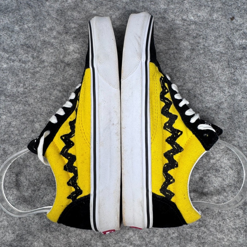 Vans Old Skool Charlie Brown Shoes Womens Sz 8 Yellow Sneaker Peanuts Good Grief - Picture 2 of 10